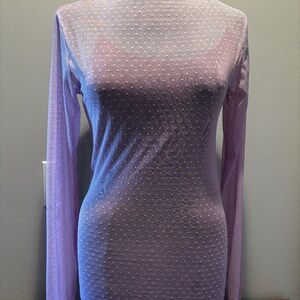 Free People intimately free purple sheer turtleneck